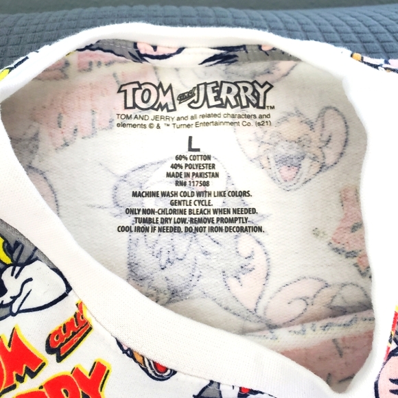 Tom and Jerry Graphic Cartoon Crewneck Sweatshirt Size L - Picture 6 of 6